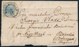 1855 9kr Hiányos Levélen 'BLASENDORF' - 'BELÉNYES' Wass Györgynek - Other & Unclassified