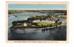 KINGSTON, Ontario, Canada, BEV Royal Military College & Fort Frederick, 1945 PECO RCAF White Border Postcard - Kingston