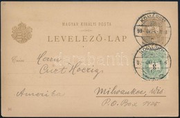 1899 Millenniumi Díjjegyes Levelezőlap 3kr Kiegészítéssel Az Egyesült Államokba - Sonstige & Ohne Zuordnung