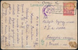 1917 Képeslap POSTAKALUZ POPRÁDFELKA-SZENTIVÁNYI-CSORBA TÓ KÖZÖTT Vasúti Mozgóposta Bélyegzéssel (foltos Bélyeg, Ragaszt - Sonstige & Ohne Zuordnung