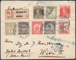1918 Ajánlott Levél Vegyes Bérmentesítéssel, Közte Postatakarék 10f Is, Levélgyűjtőszekrényből Feladva / Registered Cove - Otros & Sin Clasificación