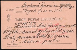 1914 Tábori Posta Levelezőlap A 82. Tábori Postához Przemysl-be, Hadi Helyzet Miatt Visszaküldve, Ritka!/ Field Postard  - Sonstige & Ohne Zuordnung