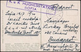 1917 Tábori Posta Képeslap Sofiából Német Tábori Postán Keresztül Az Ottani Császári és Királyi Távíróállomásról 'K.u.K. - Sonstige & Ohne Zuordnung