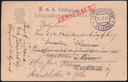 1918 Tábori Posta Levelezőlap 'K.u.k. Feldspital Nr. 117' + 'EP BELGRAD F' - Otros & Sin Clasificación