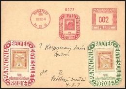 1931 Pannóniai Bélyegegyesület VIII. Bélyeggyűjtő Nap 2 Klf Levélzáróval Futott Levelezőlap - Otros & Sin Clasificación