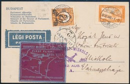 1932 Légi Képeslap Levélzáróval / Airmail Postcard With Label - Autres & Non Classés