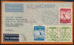 1935 Katapult Levél 4 Db Repülő Bélyeggel Brazíliába, Condor Repülés / Catapult Cover To Rio De Janeiro - Sonstige & Ohne Zuordnung