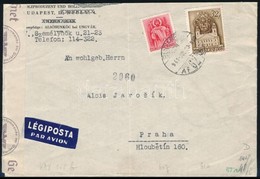 1941 Cenzúrázott Légi Levél Prágába / Censored Airmail Cover To Praha - Otros & Sin Clasificación