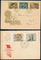 1957 Bélyegnap (30.) Sor Futott + Nagy Októberi Szocialista Forradalom (IV.) Sor 2 Db FDC-n - Other & Unclassified