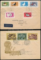 1957 Bélyegnap (30.) Csík + Magyarországi Galambfajták Sor Futott Levélen USA-ba 2 Db FDC-n - Other & Unclassified