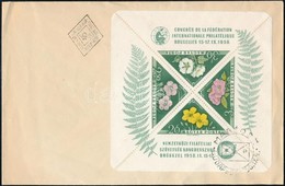 1958 FIP (I.) - Virág (I.) Blokk FDC-n - Other & Unclassified