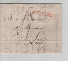 PR7570/ Précurseur LAC BXL 1817 Griffe BRussel Port 4 > Lille - 1815-1830 (Holländische Periode)