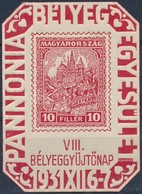 1931/2a VIII. Bélyeggyűjtő Nap Emlékív (10.000) - Otros & Sin Clasificación