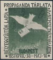 1937/3a Bélyeggyűjtők Lapja Propaganda Tárlata Emlékív Blokk (6.500) - Other & Unclassified