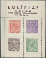 ** 1939/3a Őszi Vásár Bélyeggyűjtési Propaganda Emlékív (bal Alsó Sarkánál Betapadás, Horzsolás) (12.500) - Other & Unclassified