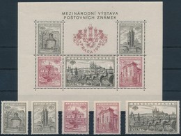 ** 1955 Praga'55 Bélyegkiállítás Sor Mi 934-938 A + Blokk 16 A - Sonstige & Ohne Zuordnung