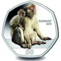 Gibraltar 50p Coin 2019 Primates 'Diamond Finish' - Gibraltar