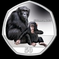 Gibraltar 50p Coin 2019 Primates 'Diamond Finish' - Gibraltar