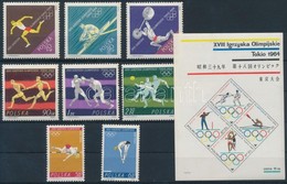 ** 1964 Nyári Olimpia, Tokió Sor Mi 1514-1521 + Blokk Sor 33-34 - Sonstige & Ohne Zuordnung