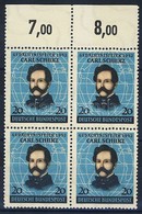 ** 1952 Carl Schurz ívszéli Négyestömb Mi 155 - Other & Unclassified