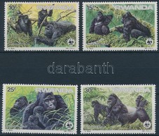 ** 1985 WWF: Hegyi Gorillák Sor Mi 1292-1295 + 4 Db FDC - Sonstige & Ohne Zuordnung