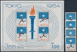 ** 1964 Nyári Olimpia, Tokió Sor Mi 60-63 + Blokk Mi 1 - Otros & Sin Clasificación