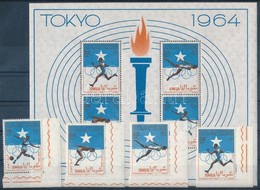 ** 1964 Nyári Olimpia, Tokió ívsarki Sor Mi 60-63 + Blokk Mi 1 - Sonstige & Ohne Zuordnung