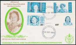 1985 85 éves Erzsébet Anyakirálynő Vágott Fázisnyomat Sor Mi 264-267 FDC-n (csak Kék Szín) - Otros & Sin Clasificación