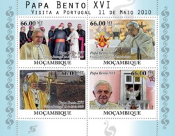 Mozambique 2010 MNH - Pope Benedict XVI Visit Portugal, 11 May 2010. Sc 2110, YT 3402-3405, Mi 4250-4253 - Mosambik