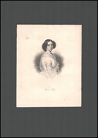 Maria Heese (Thiessen) (1823 - 1896) Német Grófnő Rézmetszetű Mellképe / German Noblewoman  Engraving.20x17 Cm - Otros & Sin Clasificación