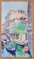 Janmil Jelzéssel: Velencei Utcarészlet. Akvarell, Papír-karton, 35×30 Cm - Otros & Sin Clasificación