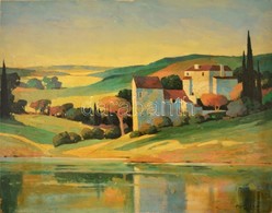 Maticska Jelzéssel: Olasz Táj. Olaj, Vászon, 80×101 Cm - Otros & Sin Clasificación