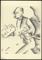 Molnár C. Pál (1894-1981): Pincér, Kis Szériás Ofszet, Papír, 29,5×21 Cm - Otros & Sin Clasificación