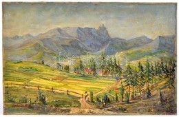 Obendorf Jelzéssel: Házak A Völgyben. Olaj,karton, 23×36 Cm - Otros & Sin Clasificación