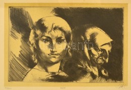 Szász Endre (1926-2003): Edith. Rézkarc, Papír (gyűrődéssel), Jelzett,  üvegezett Fa Keretben, 19×29 Cm - Otros & Sin Clasificación