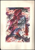Olvashatatlan Jelzéssel: Absztrakt 1985. Akvarell, Papír. 30x21 Cm - Otros & Sin Clasificación