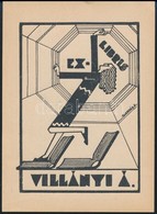 Dinnyés Ferenc (1886-1958): Art Deco Ex Libris, Víg György. Fametszet, Papír, Jelzett A Dúcon, 10x8 Cm - Otros & Sin Clasificación