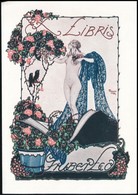 Faragó Géza (1877 - 1928): Erotikus Ex Libris. Ofszet, Papír, Jelzett A Nyomaton, 14x10 Cm - Otros & Sin Clasificación