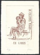Franco Fedeli (?): Ex Libris De Filippis Mario. Rézkarc, Papír, Jelzett, Sorszámozott, 10×6.5 Cm - Sonstige & Ohne Zuordnung