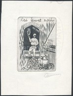 Gartmann Jelzéssel: Ex Libris Otto Holl, Rézkarc, Papír, Jelzett, 5,5×4 Cm - Otros & Sin Clasificación