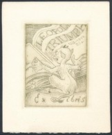 Edgar Valter / Walter (1929-2006): Ex Libris Leopold Triumph. Rézkarc, Papír, Pecséttel Jelzett, 6×4.5 Cm - Otros & Sin Clasificación