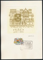 Vertel József (1922-1993): Vác 1075-1975, Rézkarc, Papír, Jelzett, 10×11 Cm - Otros & Sin Clasificación