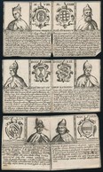 Velencei Dózsék, Portré és Címer Rövid Ismertető Szöveggel, 3 Db Metszetpár, Kis Sérülésekkel, 8,5×15 Cm - Prints & Engravings