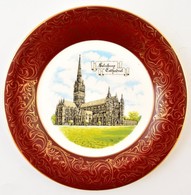 Salisbury Cathedral Porcelán Dísztányér, Matricás, Jelzett, D: 20,5 Cm - Otros & Sin Clasificación