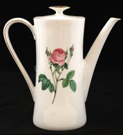 Virágmintás Mitterteich Fedeles Porcelán Kancsómatricás, Jelzett, Kis Kopásnyomokkal, M: 23,5 Cm - Otros & Sin Clasificación