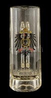 Porosz Címeres üveg Korsó Matricás, Jelzett, Hibátlan 19 Cm - Glass & Crystal