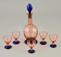 Hutaüveg Likőrös Készlet, 4 Db Pohár + Kiöntő, Csorbával - Glas & Kristall