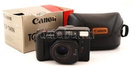 Canon Top Twin Fényképezőgép 10/70mm 1:2.864.9 Lencsével, Tokban, Eredeti Dobozában, Angol Nyelvű Használati útmutatóval - Cámaras Fotográficas