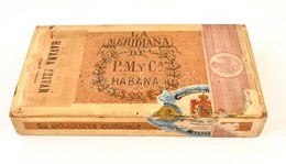 Cca 1910 La Meridiana De P.M.y.Ca. Habana, Fa Szivaros Doboz, 21x11x3 Cm - Otros & Sin Clasificación