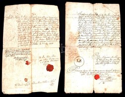 1705-1800 2 Db Okmány: Nógrádi Vármegye Közgyűlésének Nemességigazolása, Rányomott Viaszpecséttel + Hodos Település Főbí - Unclassified
